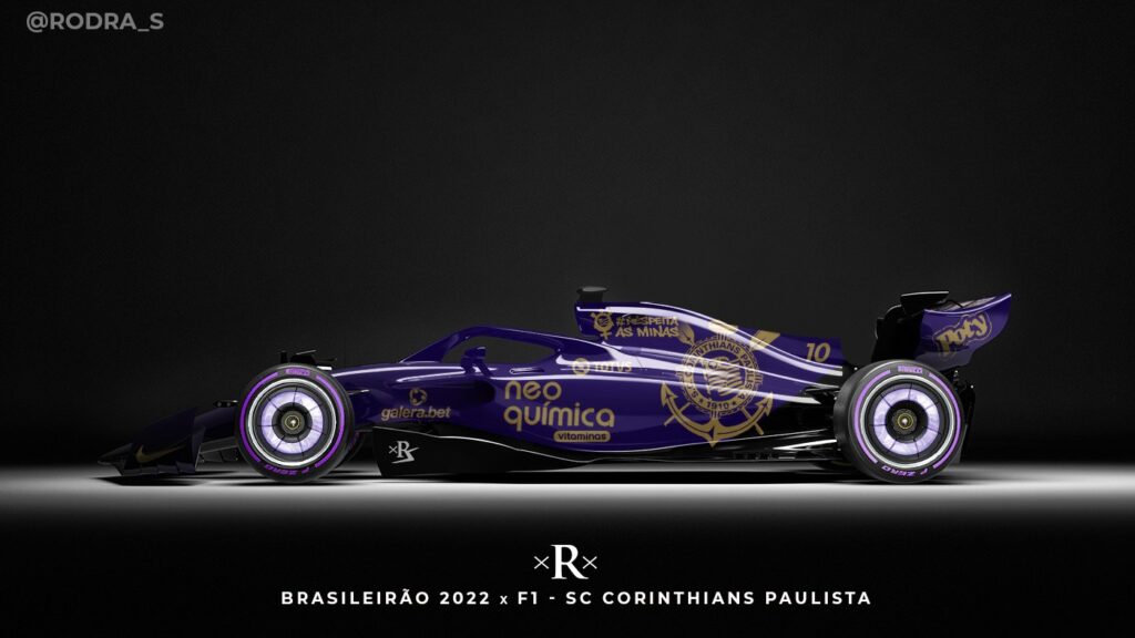 Designer mostra carros da F1 com layout dos clubes brasileiros