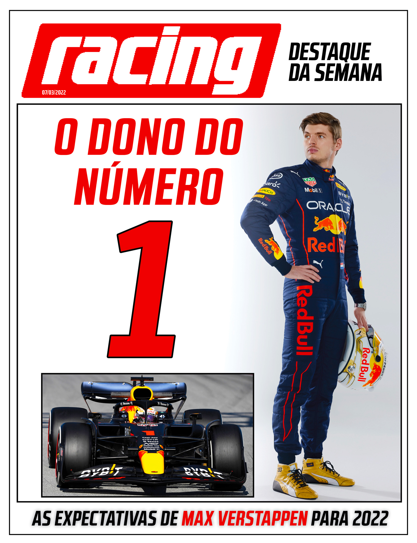 Capa Destaque da Semana RACING - Max Verstappen Número 1