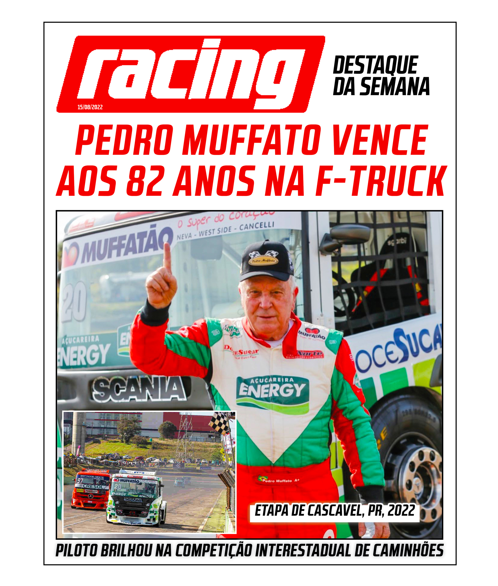 Pedro Muffato vence aos 82 anos na F-Truck 2022
