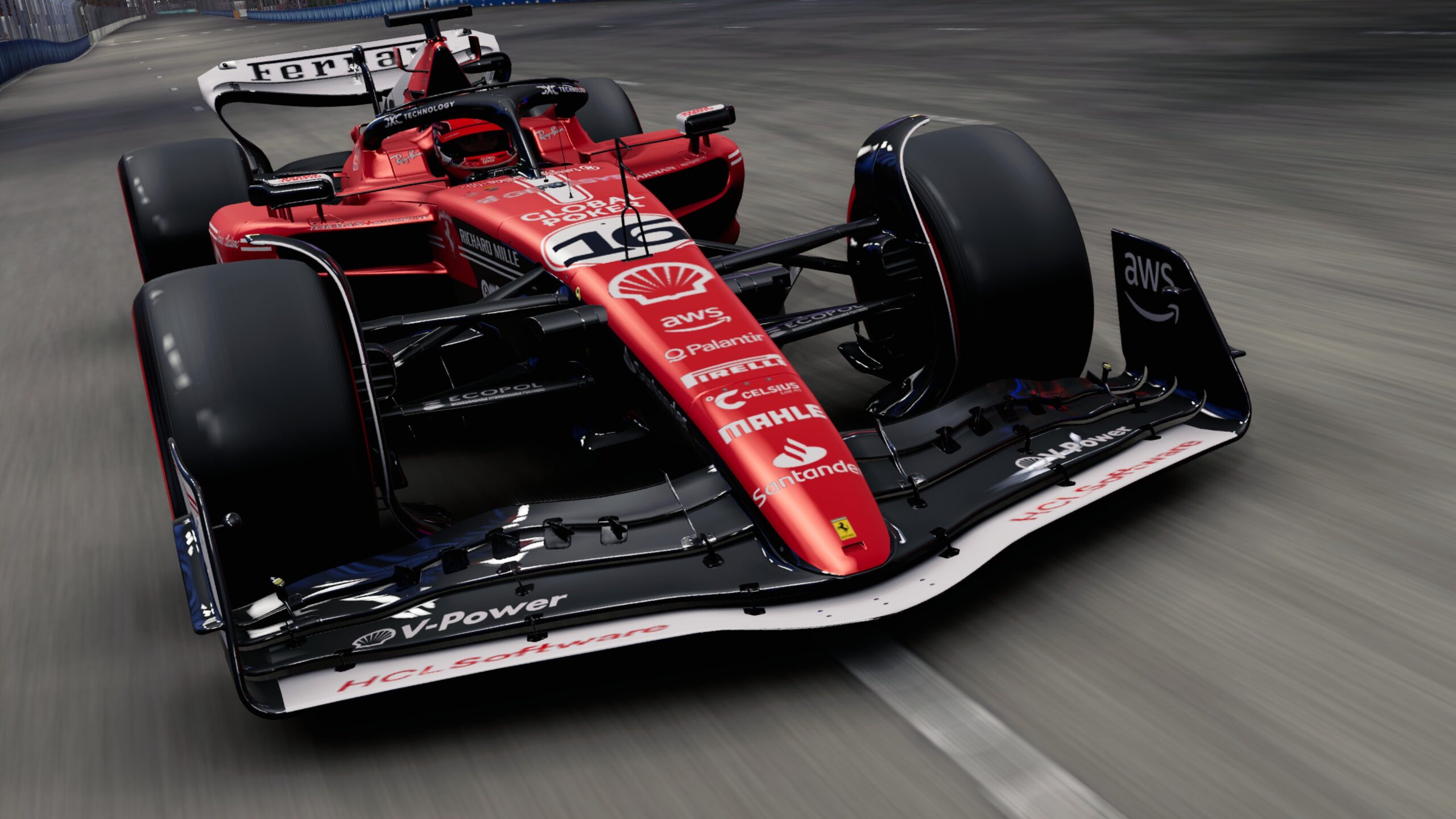 Ferrari exibe layout especial no carro para o GP de Las Vegas de F1