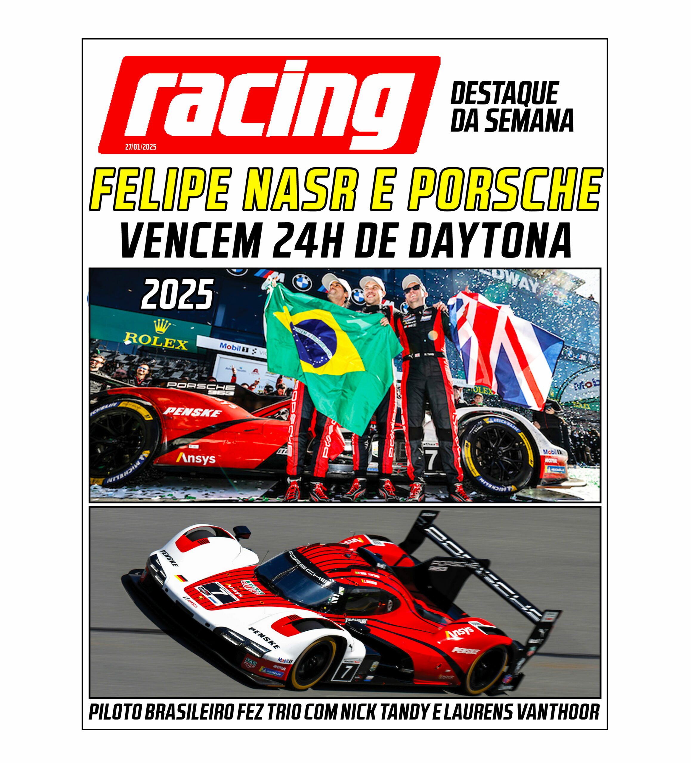 24 Horas de Daytona 2025 - Vitória de Felipe Nasr e Porsche