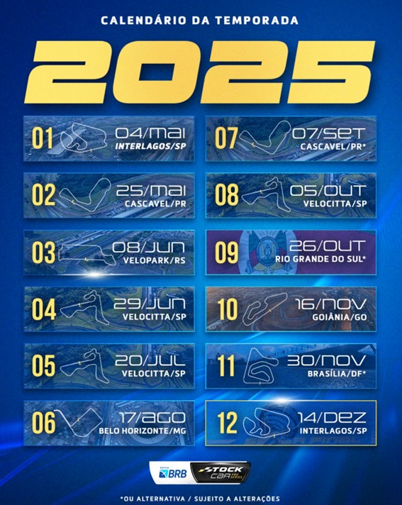 Calendários Vicar 2025