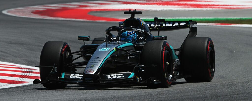 Russell, Mercedes, Barcelona, Pirelli