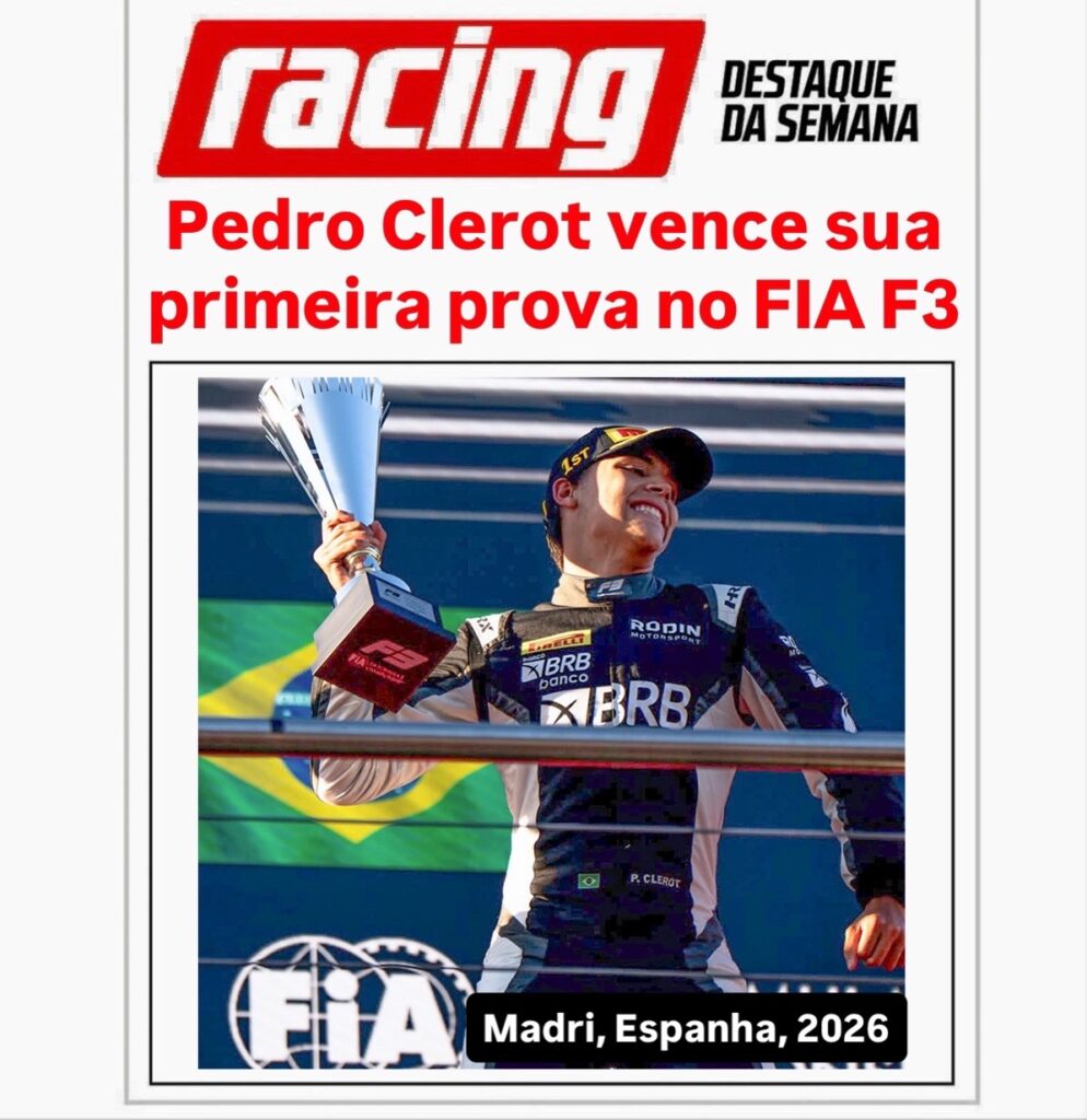 Pedro Clerot, capa da semana, revista RACING, F3, BRB